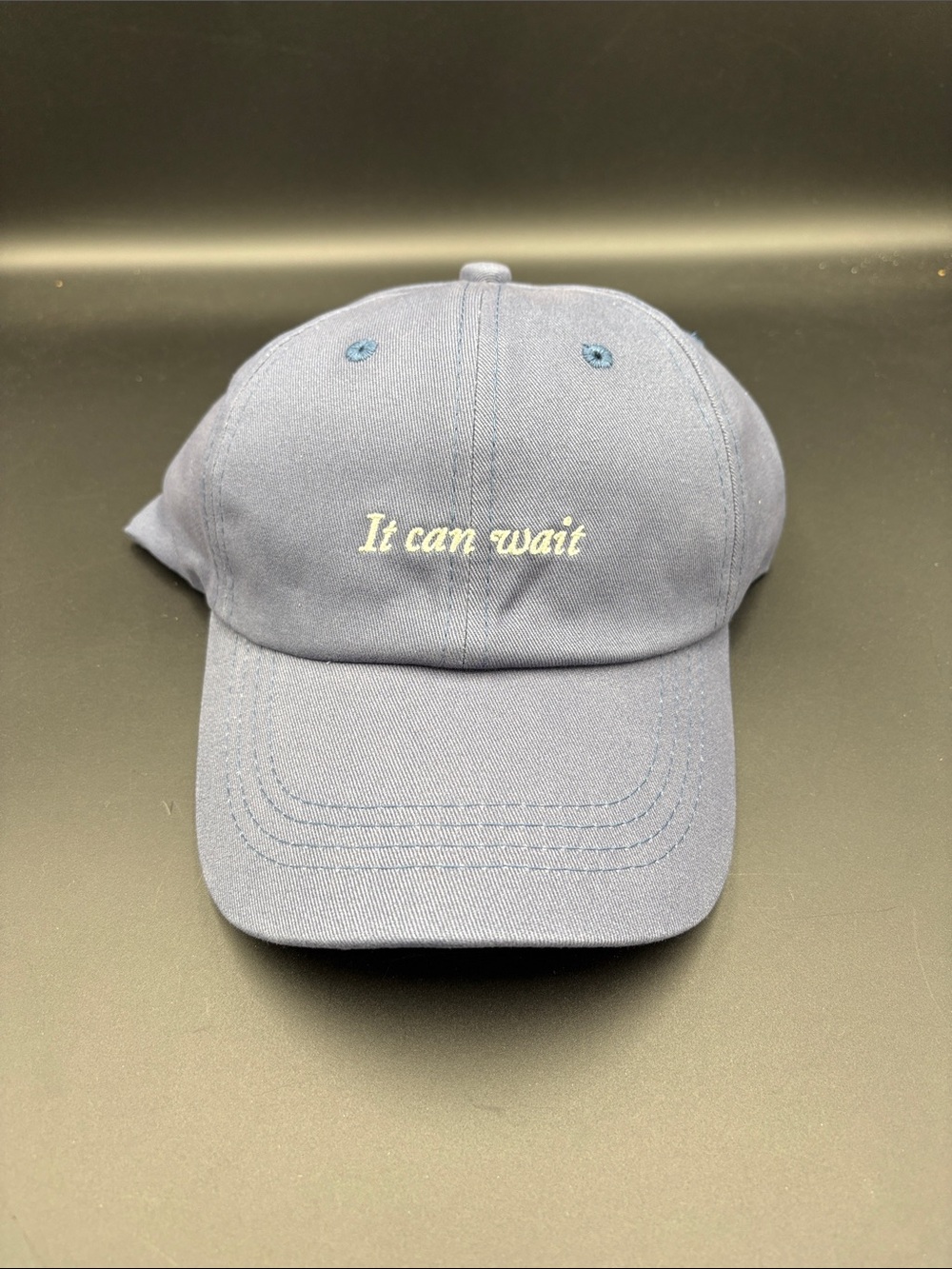NWT Merit “It Can Wait" Embroidered Blue Cotton Baseball Cap